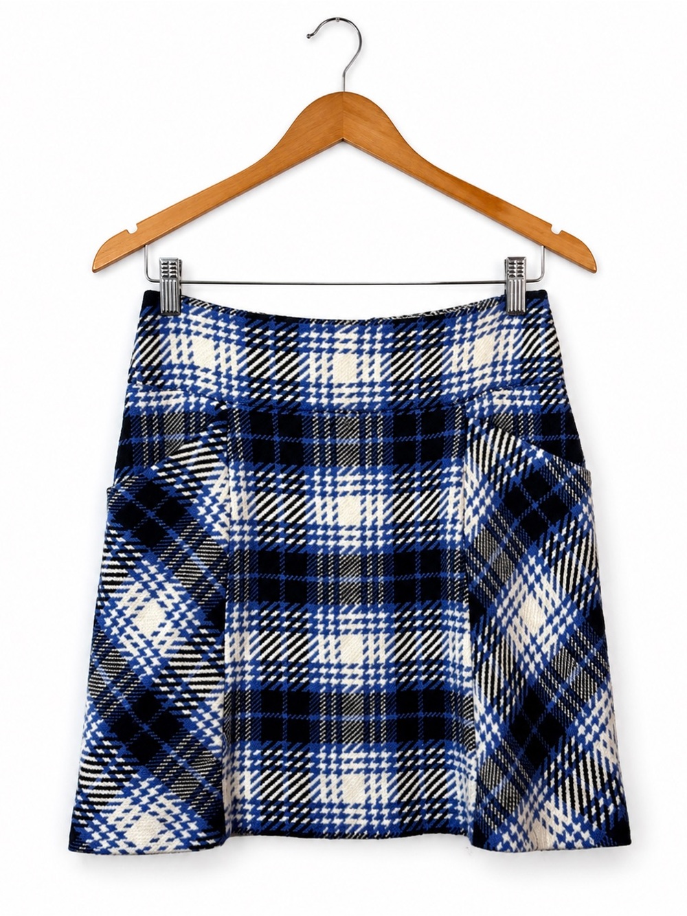 Maeve Blue and White Plaid Women's Skirt. Great Condition. Size 8. Office.